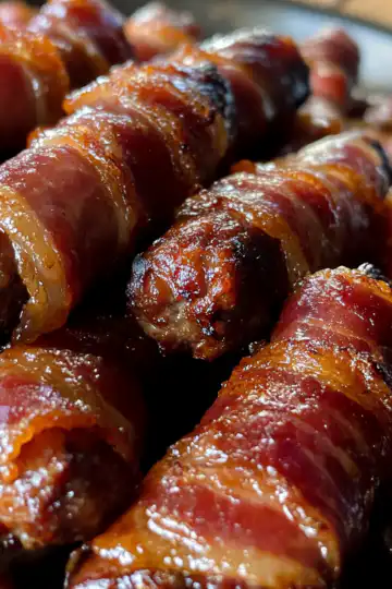 Crock Pot Bacon Wrapped Little Smokies taken with iphone 15 pro max --iw 2 --ar 4:5 --v 6.1 --raw