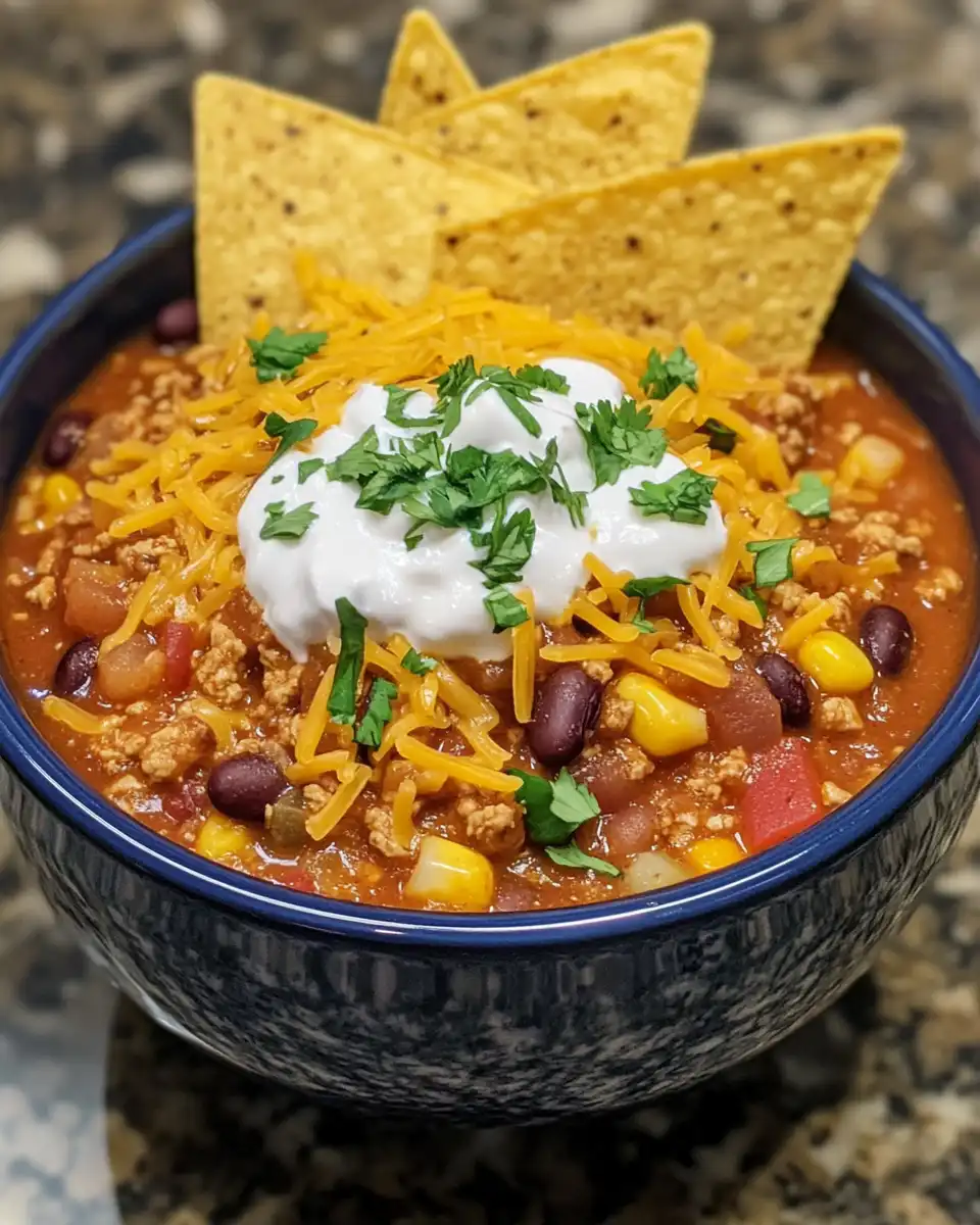 Fresh ingredients for chicken taco chili arranged in bowls