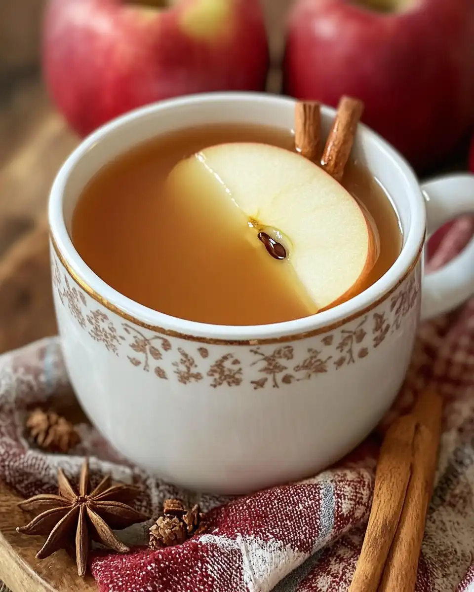 Steaming crockpot apple cider in a cozy kitchen setting