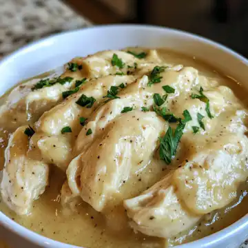 crockpot chicken and gravy a taste of comforting memories taken with iphone 15 pro max --iw 2 --ar 4:5 --v 6.1 --raw
