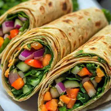 Crunchy Veggie Wraps taken with iphone 15 pro max --iw 2 --ar 4:5 --v 6.1 --raw
