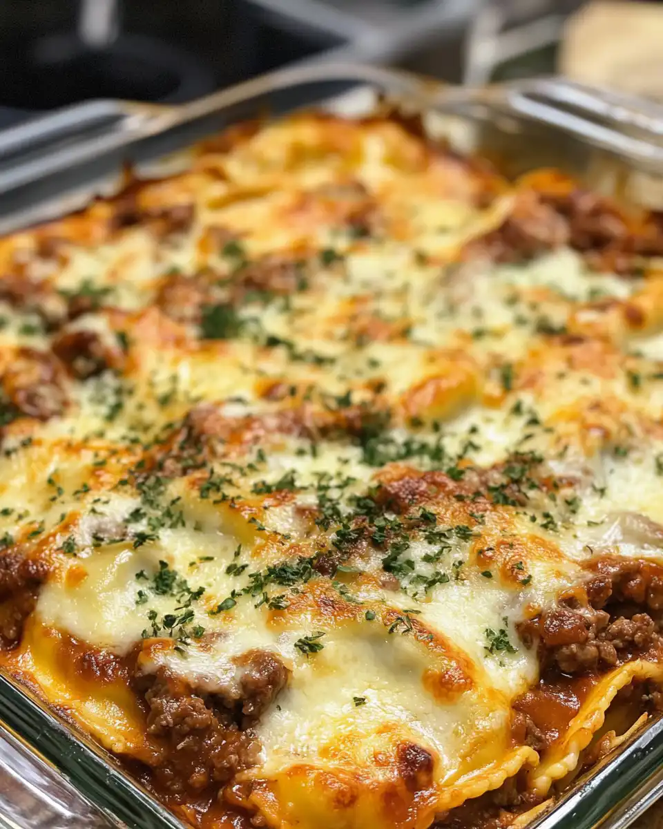 Decadent beef and cheese ravioli casserole fresh and ready