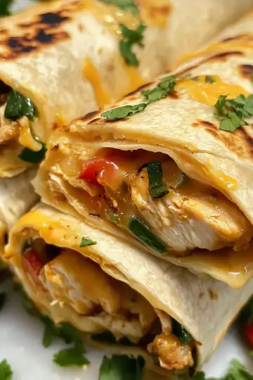 Delicious Cheesy Garlic Chicken Wraps taken with iphone 15 pro max --iw 2 --ar 4:5 --v 6.1 --raw