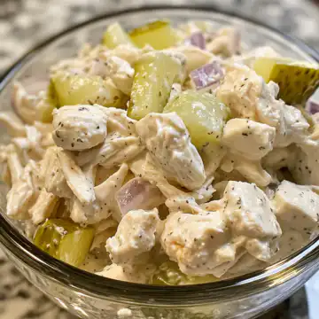 dill pickle chicken salad taken with iphone 15 pro max --iw 2 --ar 4:5 --v 6.1 --raw