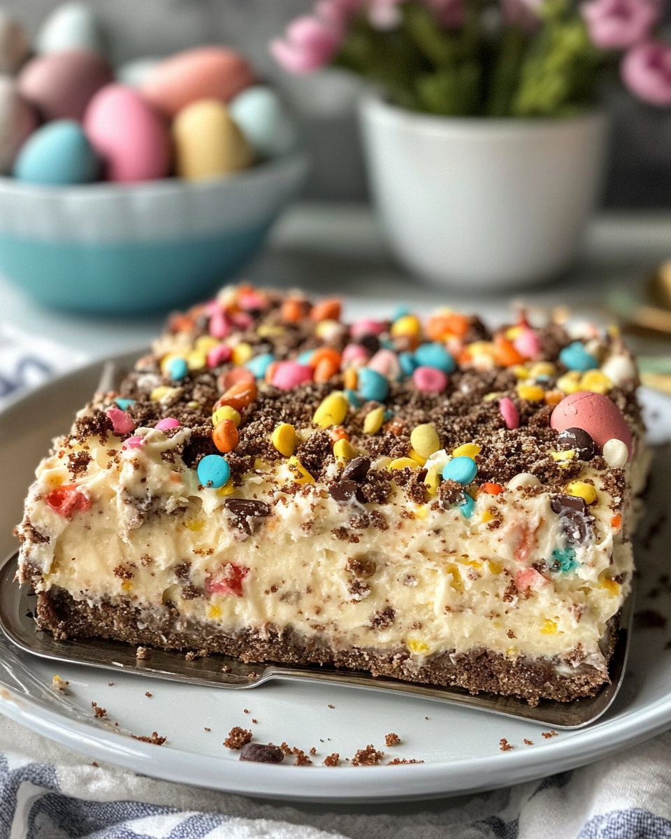 Easter dirt cake casserole freshly prepared in a pressure cooker
