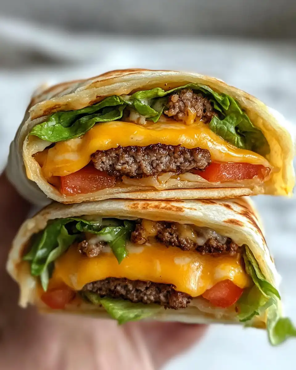 Ingredients for air fryer cheeseburger wraps laid out on a kitchen surface