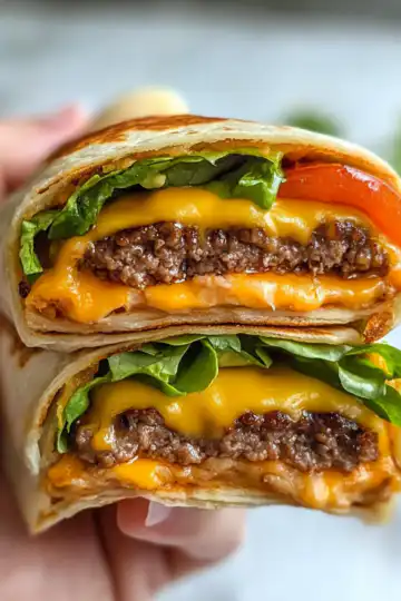 Easy Air Fryer Cheeseburger Wraps taken with iphone 15 pro max --iw 2 --ar 4:5 --v 6.1 --raw