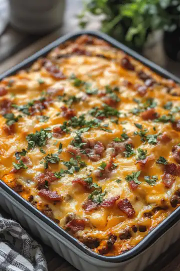 Easy Bacon Cheeseburger Bake taken with iphone 15 pro max --iw 2 --ar 4:5 --v 6.1 --raw