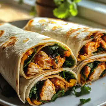 Easy Bbq Chicken Wraps taken with iphone 15 pro max --iw 2 --ar 4:5 --v 6.1 --raw