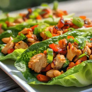 Easy Cashew Chicken Lettuce Wraps taken with iphone 15 pro max --iw 2 --ar 4:5 --v 6.1 --raw
