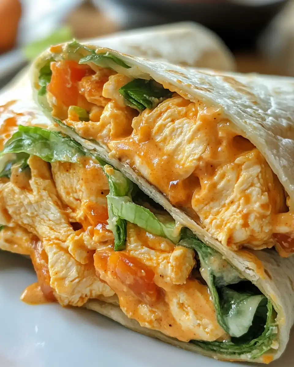 Ingredients and seasonings for buffalo chicken wraps on kitchen table