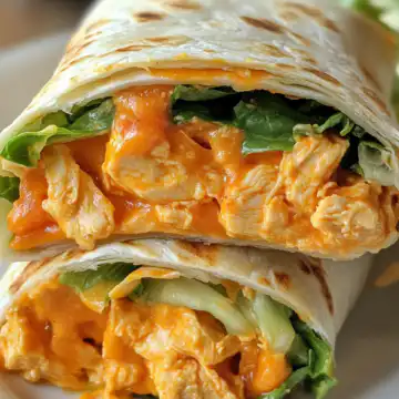 Easy Cheesy Buffalo Chicken Wraps taken with iphone 15 pro max --iw 2 --ar 4:5 --v 6.1 --raw