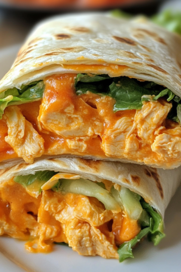 Easy Cheesy Buffalo Chicken Wraps taken with iphone 15 pro max --iw 2 --ar 4:5 --v 6.1 --raw
