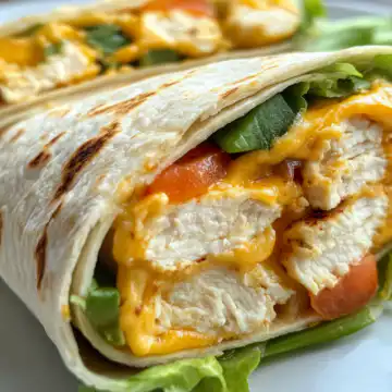 Easy Cheesy Chicken Wraps taken with iphone 15 pro max --iw 2 --ar 4:5 --v 6.1 --raw