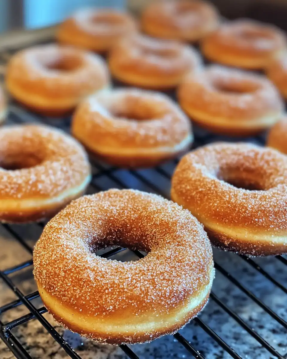 Final baked apple cider donuts plated and ready to enjoy