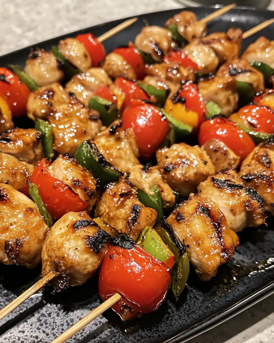Golden glazed chicken yakitori skewers served fresh from the pressure cooker