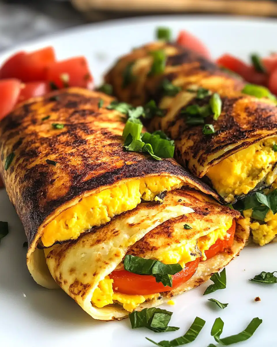 Plated keto egg wraps ready to store and serve later