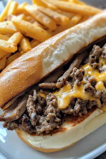 easy philly cheesesteaks with ground beef are quick taken with iphone 15 pro max --iw 2 --ar 4:5 --v 6.1 --raw