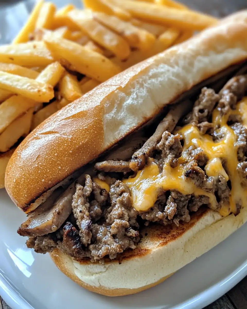 Pressure cooker with ground beef Philly cheesesteak filling cooking