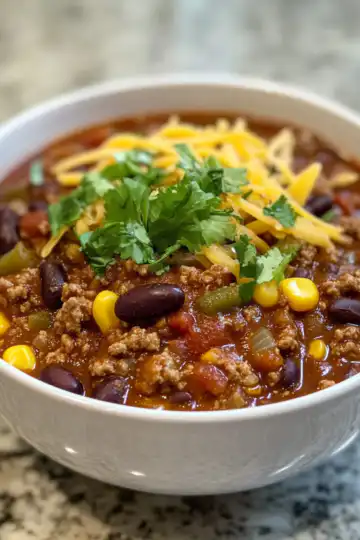 Easy Taco Chili taken with iphone 15 pro max --iw 2 --ar 4:5 --v 6.1 --raw