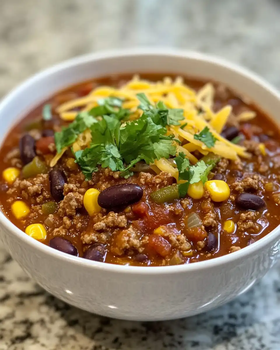 Simmering taco chili in an Instant Pot, aromatic and ready soon