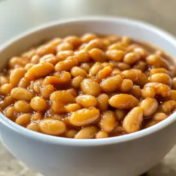 Easy Vegan Baked Beans taken with iphone 15 pro max --iw 2 --ar 4:5 --v 6.1 --raw