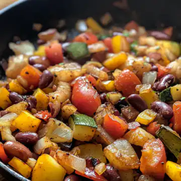 Easy Vegan Breakfast Hash With Veggies And Beans taken with iphone 15 pro max --iw 2 --ar 4:5 --v 6.1 --raw