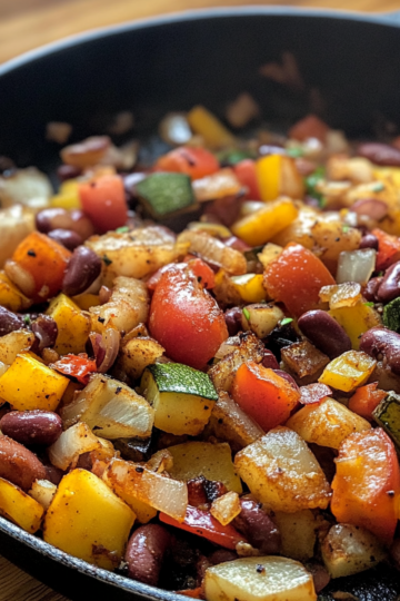 Easy Vegan Breakfast Hash With Veggies And Beans taken with iphone 15 pro max --iw 2 --ar 4:5 --v 6.1 --raw