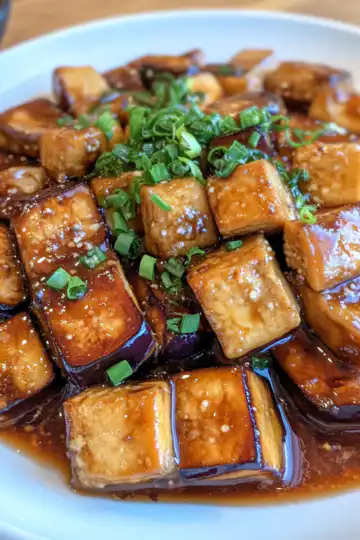 Famous Eggplant Tofu taken with iphone 15 pro max --iw 2 --ar 4:5 --v 6.1 --raw