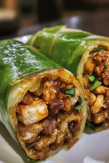 Filipino Chicken Sisig Wraps taken with iphone 15 pro max --iw 2 --ar 4:5 --v 6.1 --raw