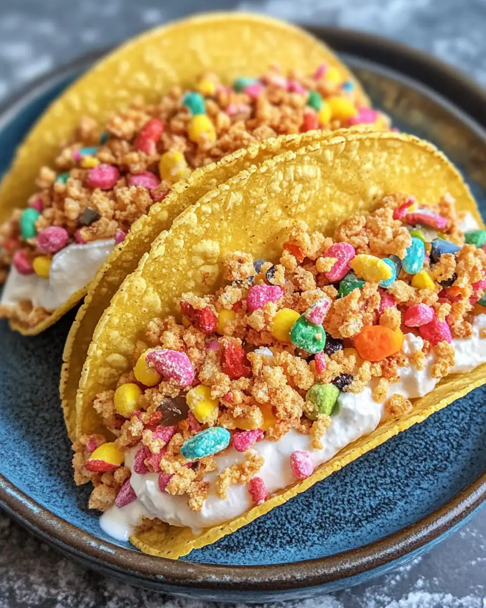 Final colorful Fruity Pebbles cheesecake squares ready to serve