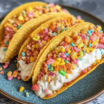 Fruity Pebbles Tacos With Cheesecake Filing taken with iphone 15 pro max --iw 2 --ar 4:5 --v 6.1 --raw