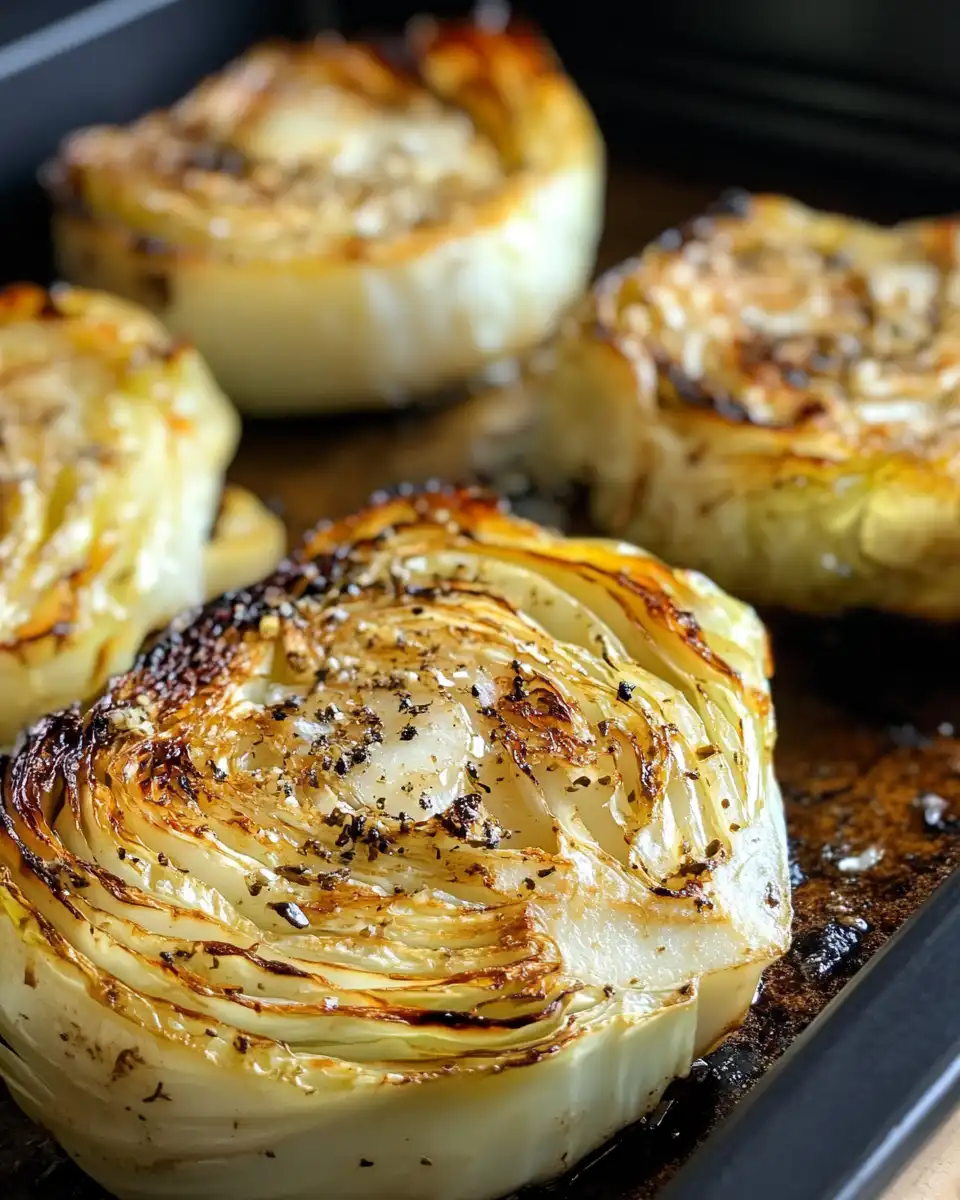 Garlic butter roasted cabbage steaks just coming out of the pressure cooker