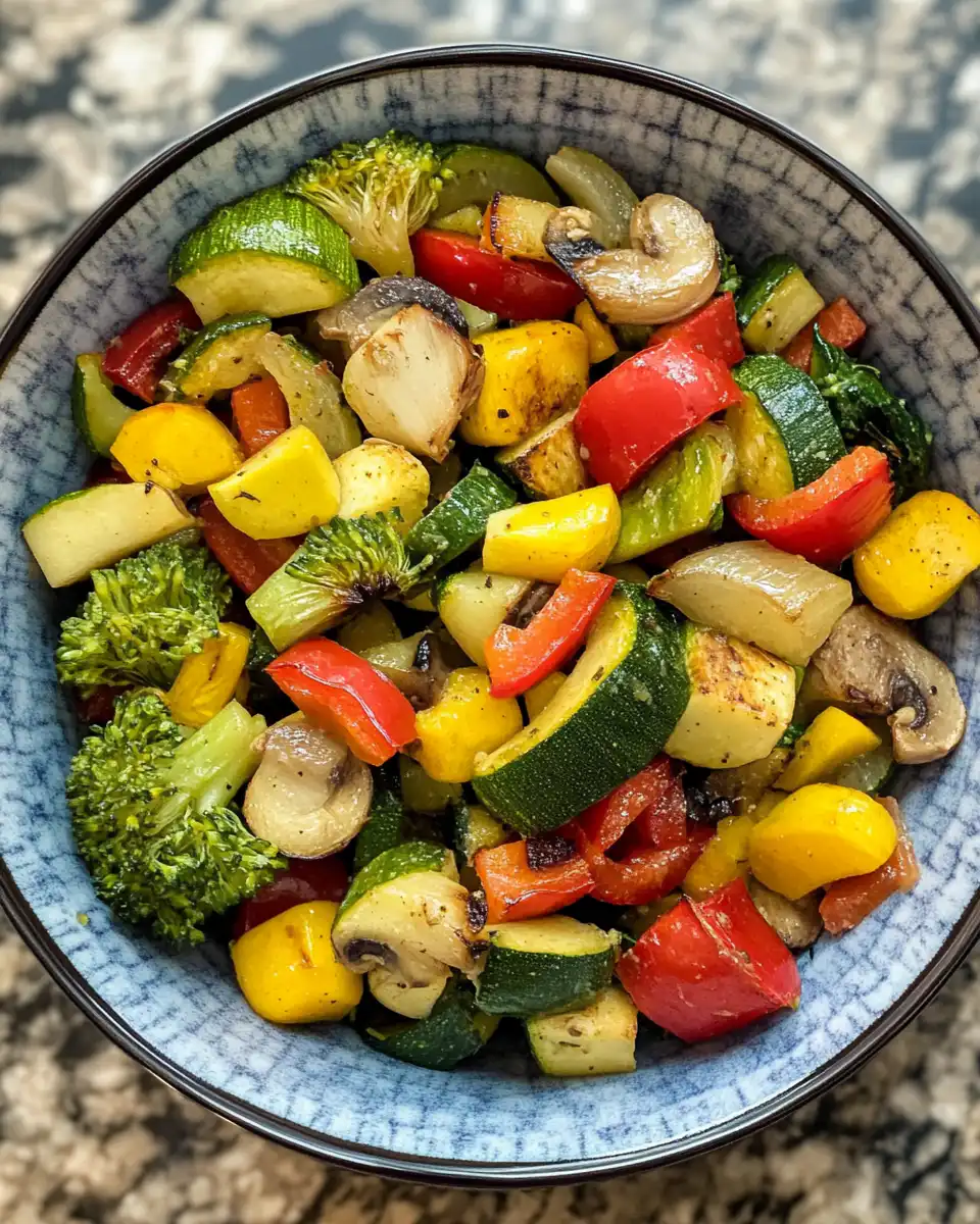 Colorful fresh ingredients including peppers, broccoli, and snap peas for stir fry