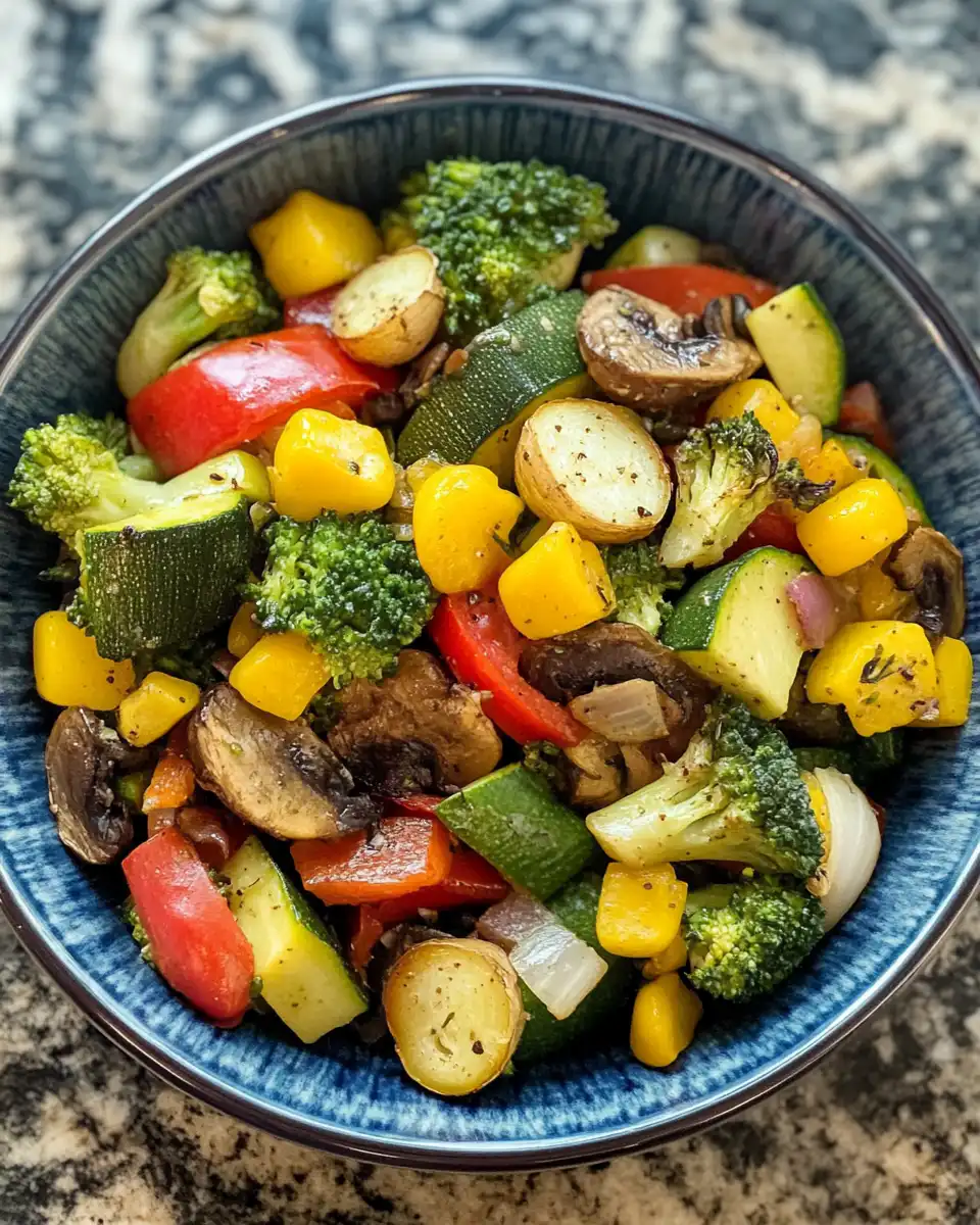 Final pressure cooker garlic ginger summer veggie stir fry plated with green onions