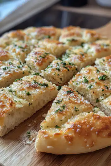 garlic parmesan focaccia bread taken with iphone 15 pro max --iw 2 --ar 4:5 --v 6.1 --raw