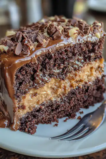 German Chocolate Cake taken with iphone 15 pro max --iw 2 --ar 4:5 --v 6.1 --raw