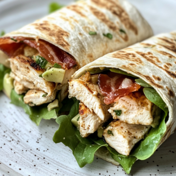 Grilled Chicken Caesar Wraps With Avocado And Bacon taken with iphone 15 pro max --iw 2 --ar 4:5 --v 6.1 --raw