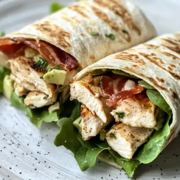 Grilled Chicken Caesar Wraps With Avocado And Bacon taken with iphone 15 pro max --iw 2 --ar 4:5 --v 6.1 --raw