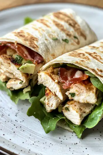 Grilled Chicken Caesar Wraps With Avocado And Bacon taken with iphone 15 pro max --iw 2 --ar 4:5 --v 6.1 --raw