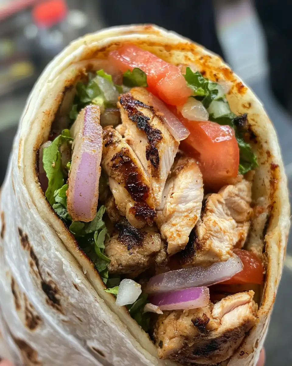 Ingredients and marinade mixed for chicken shawarma wraps
