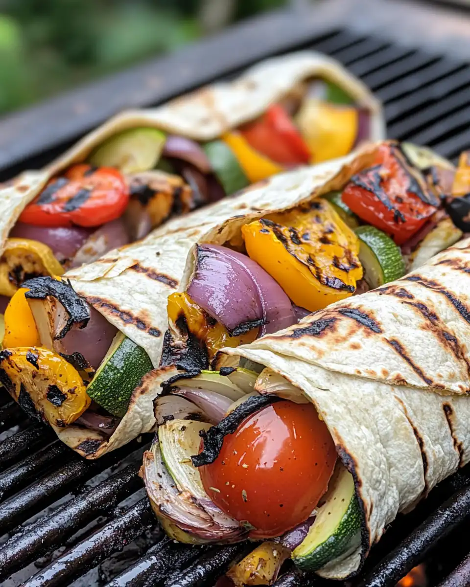 Grilled summer veggie wraps fresh off the pressure cooker and grill pan