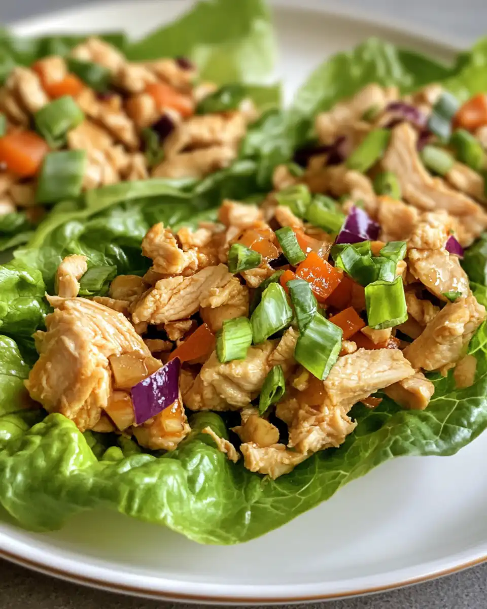 Ingredients for chicken lettuce wraps including onions, garlic, ginger, and sauces