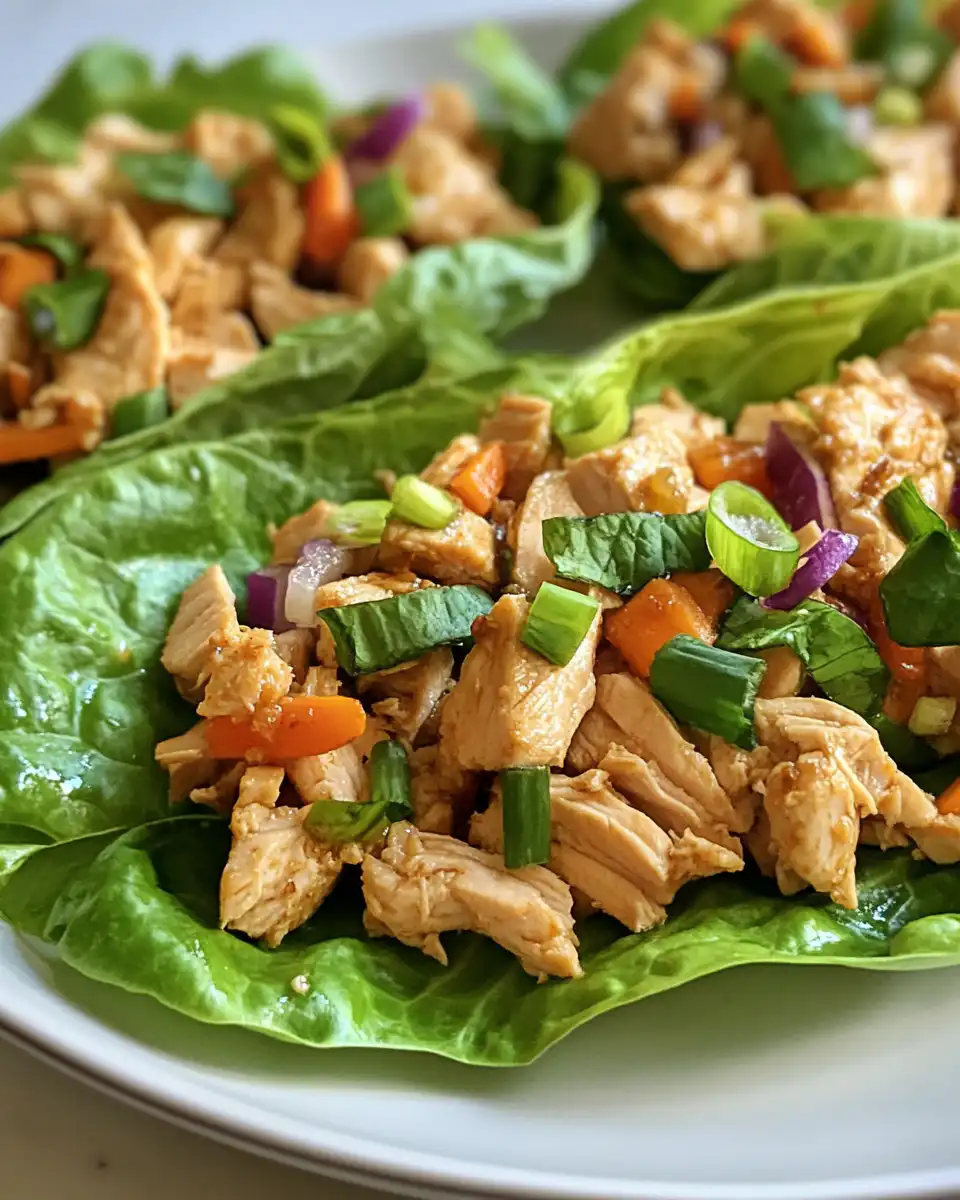 Final plated chicken lettuce wraps ready to serve