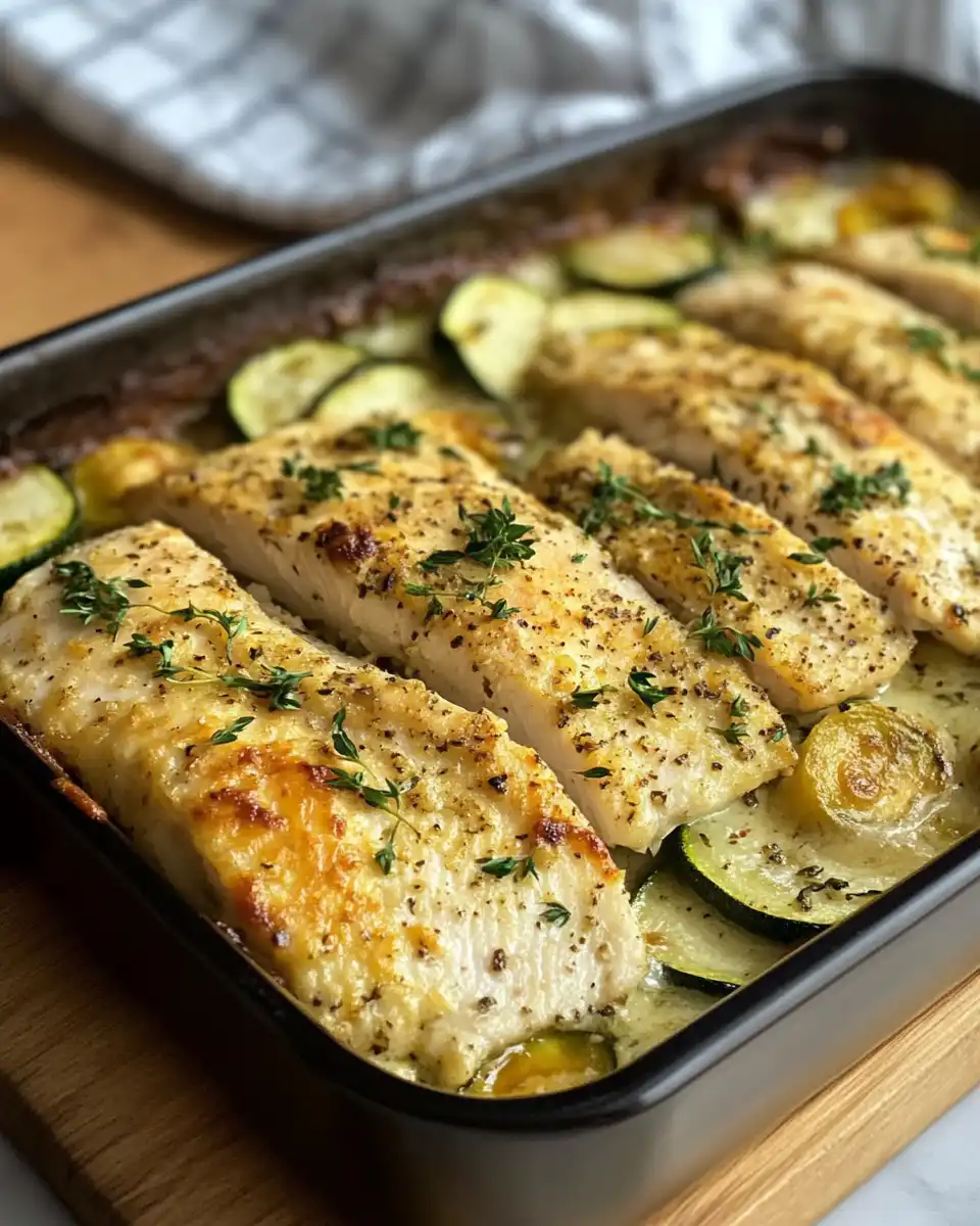 Stuffed zucchini boats on baking sheet ready for oven