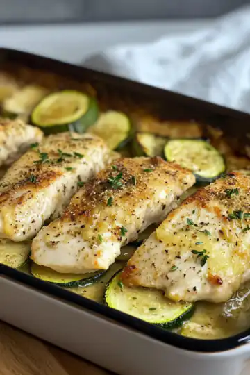 high protein easy chicken zucchini bake recipe 30g protein taken with iphone 15 pro max --iw 2 --ar 4:5 --v 6.1 --raw
