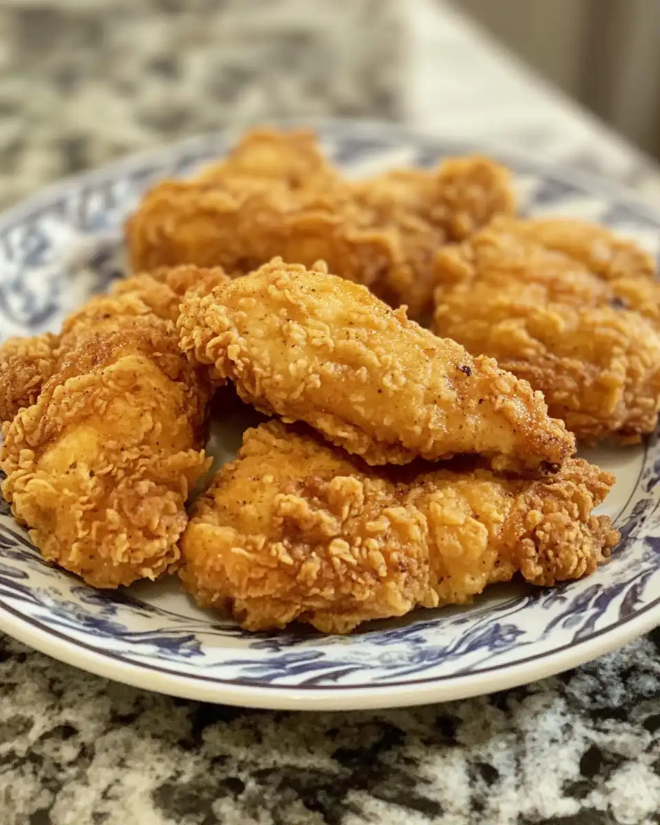 Golden crispy homemade shake and bake pork chops fresh from pressure cooker