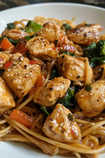 honey pepper chicken pasta recipe taken with iphone 15 pro max --iw 2 --ar 4:5 --v 6.1 --raw