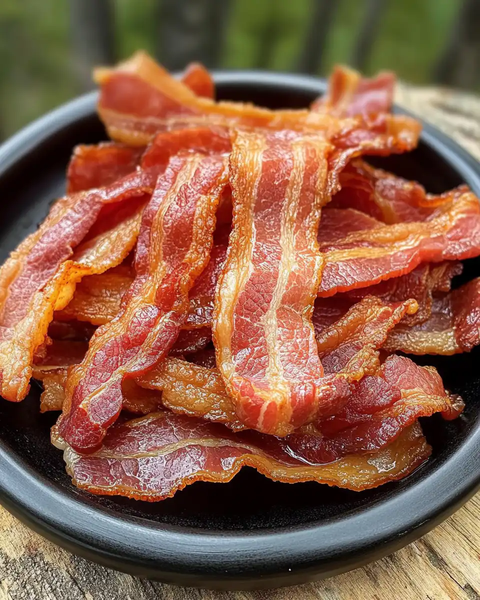 Bacon slices laid out evenly on baking sheet lined with foil