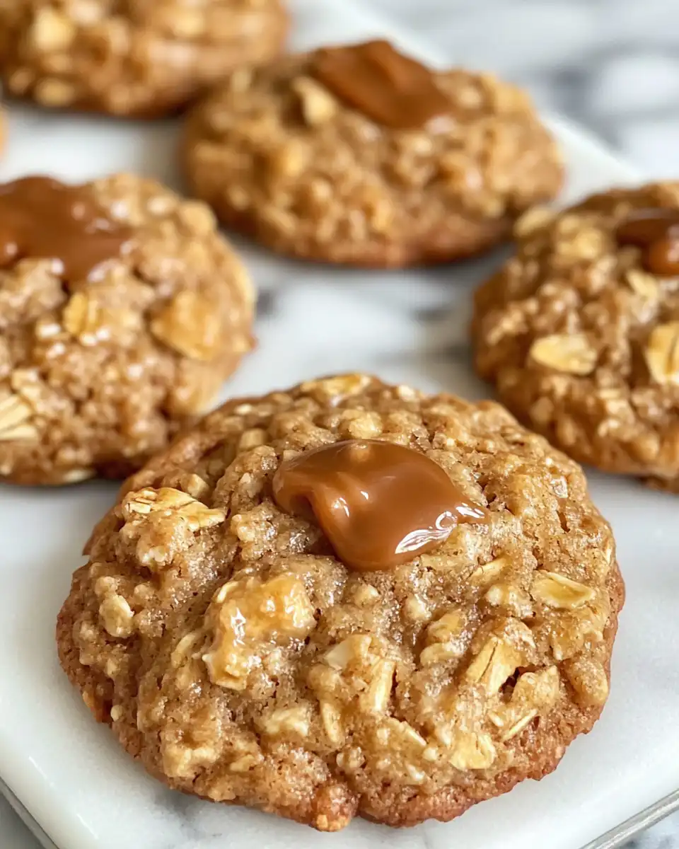 Ingredients for apple oatmeal cookies including oats, flour, apples, and spices